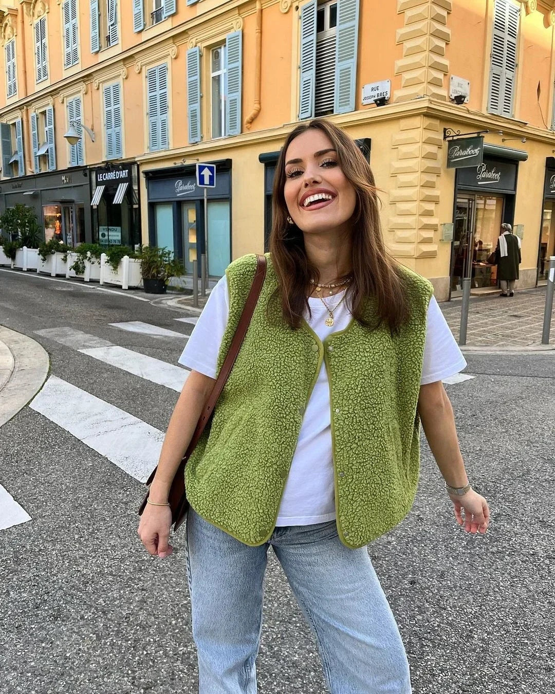 Grace | Women's Sherpa Vest V Neck Sleeveless Fleece