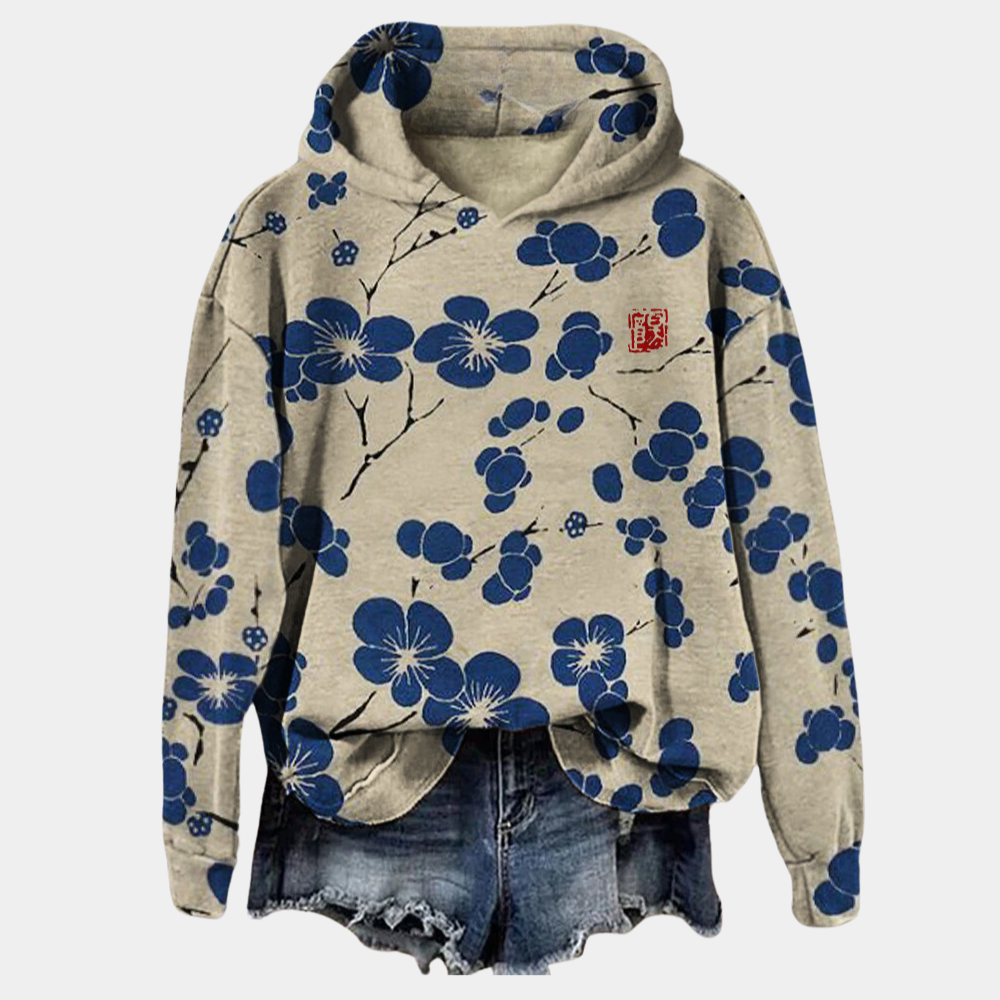 Rebecca | Women's Floral Print Hooded Sweatshirt Oversized