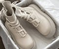 Jessica | Women's Platform Combat Boots Lace Up Buckles
