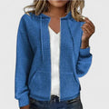 Lillian | Women's Waffle Knit Zip Up Sweater Hooded