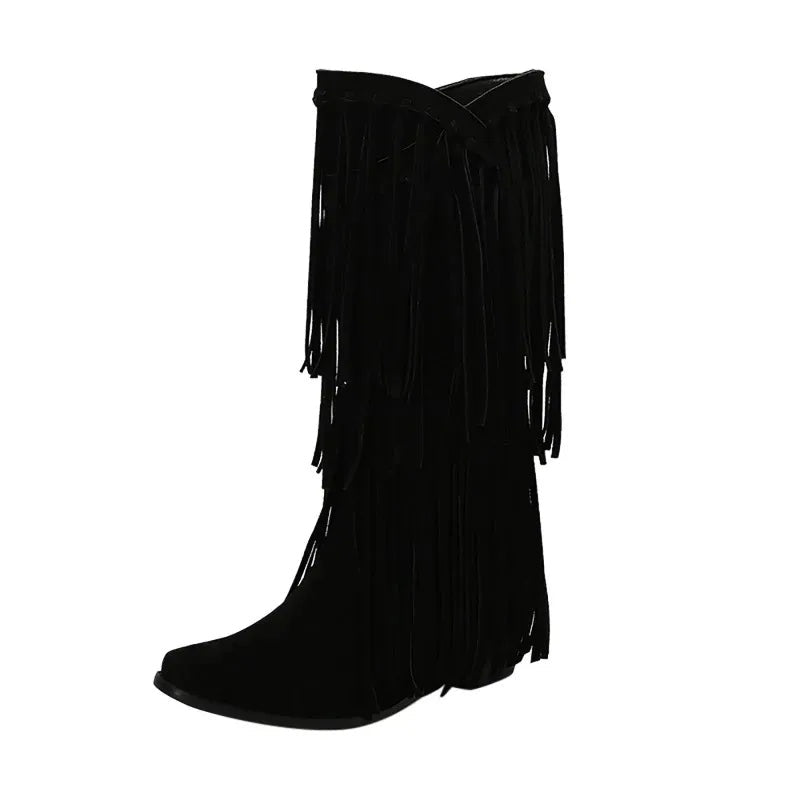 Eliza | Women's Tall Fringe Cowboy Boots Western