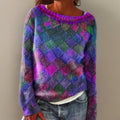 Layla | Women's Argyle Sweater Wool Long Sleeve