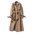 Rachel | Women's Long Trench Coat Belted Plaid Lining