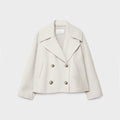 Claire | Women's Short Peacoat Wool Blend Double Breasted Lapel