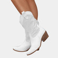 Josephine | Women's Perforated Cowboy Boots Block Heel