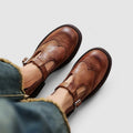 Thea | Women's Leather Mary Jane Shoes Brogue Buckle