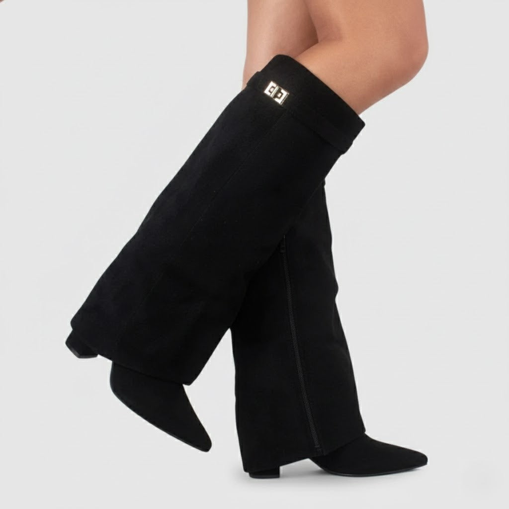 Isla | Women's Suede Knee High Boots Heeled Tall