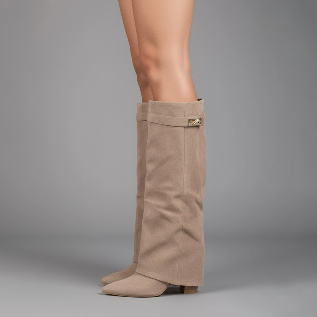 Isla | Women's Suede Knee High Boots Heeled Tall