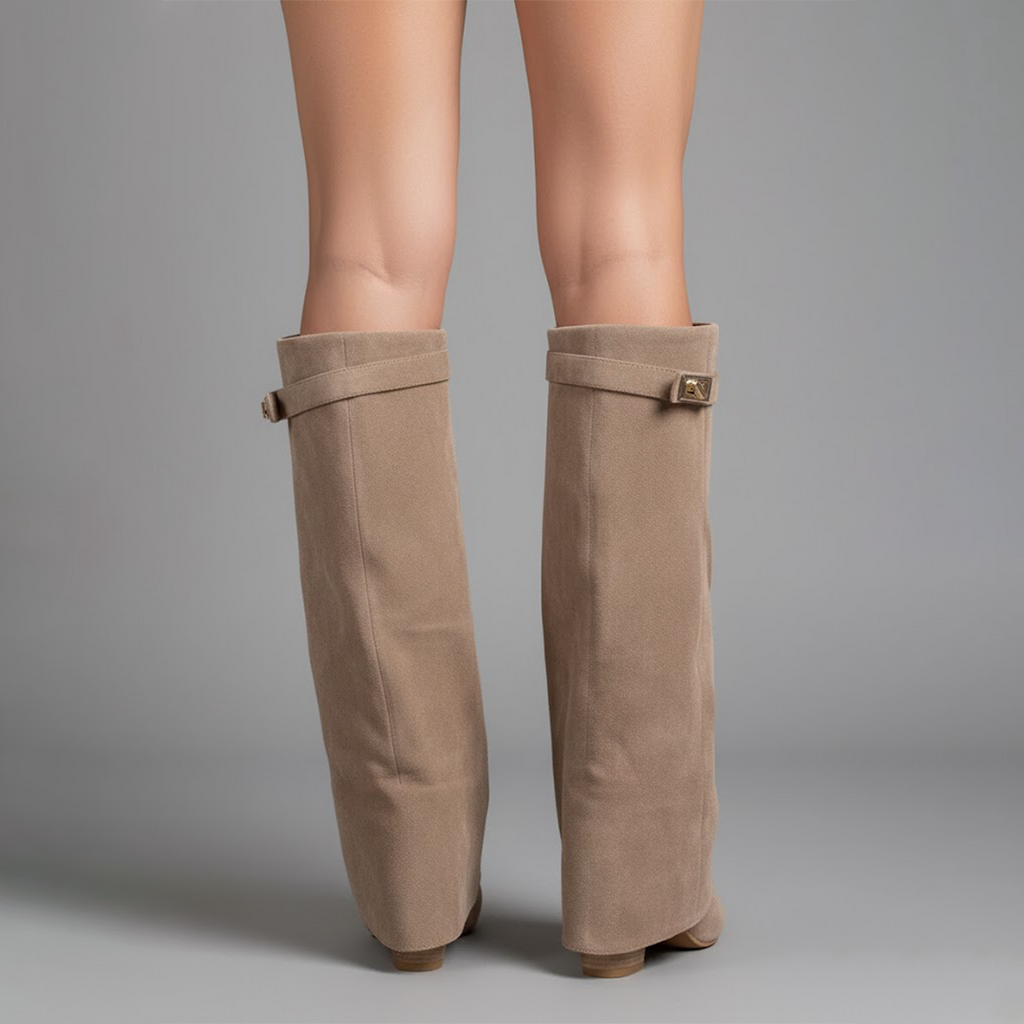 Isla | Women's Suede Knee High Boots Heeled Tall