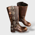 Alexa | Women's Leather Western Boots Tall Buckles