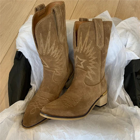 Gemma | Women's Cowboy Boots Knee High Embroidered