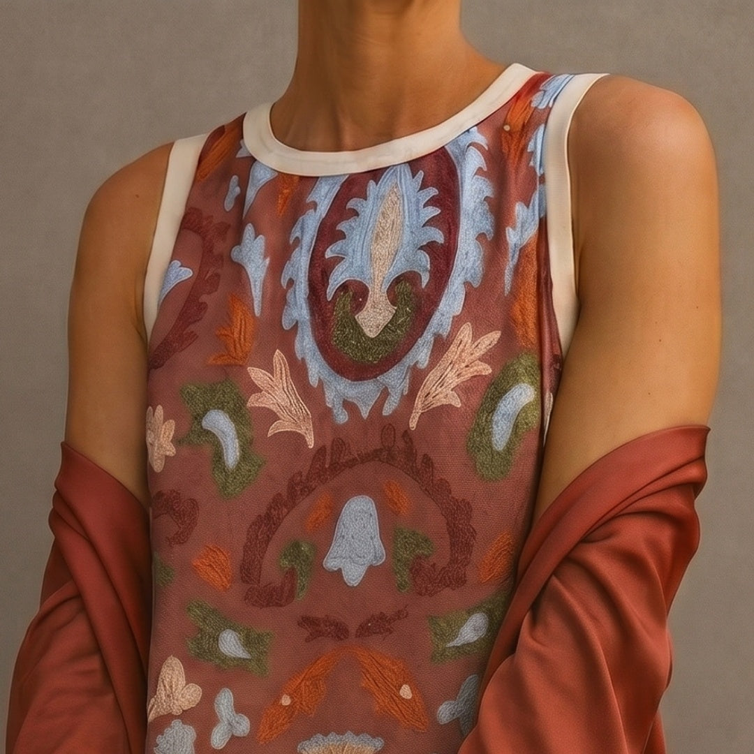 Ellie | Women's Printed Midi Winter Formal Dress with Matching Duster