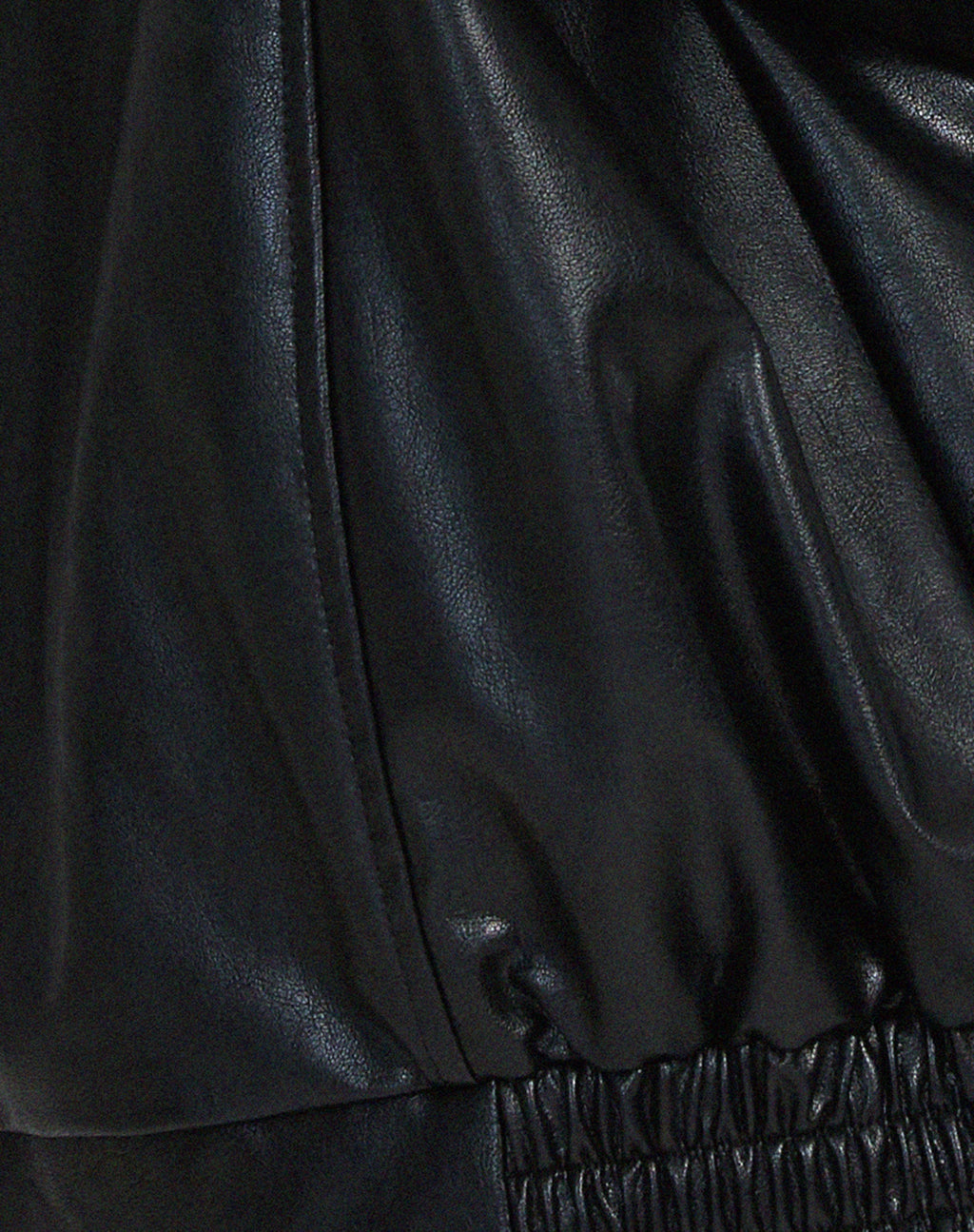 Angela | Women's Oversized Faux Leather Jacket Zip Up Lapel Collar