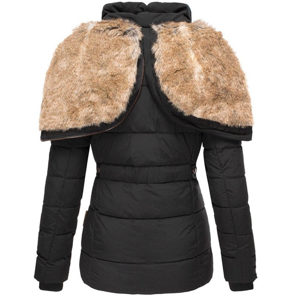 Madeline | Women's Quilted Winter Puffer Coat Faux Fur Hood Slim Fit