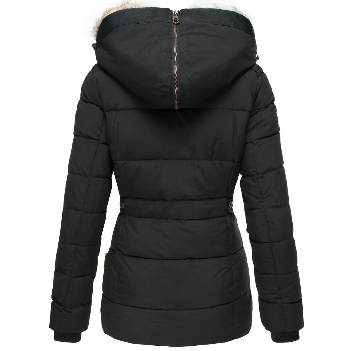 Madeline | Women's Quilted Winter Puffer Coat Faux Fur Hood Slim Fit
