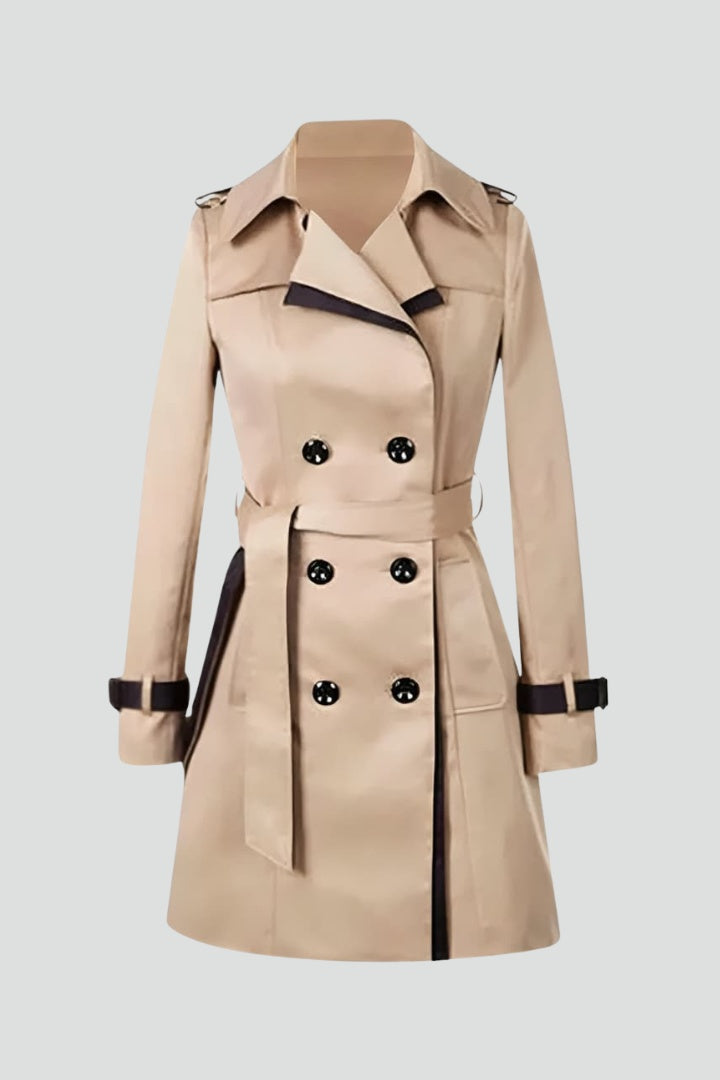 Vivian | Women's Long Trench Coat Belted Double Breasted Classic