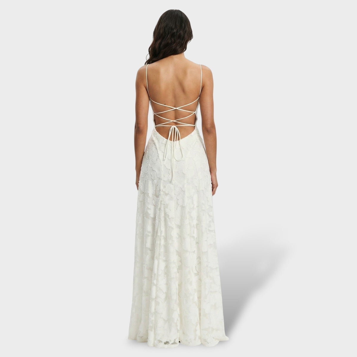 Norah | Women's Lace Formal Holiday Party Dress Long Open Back Evening