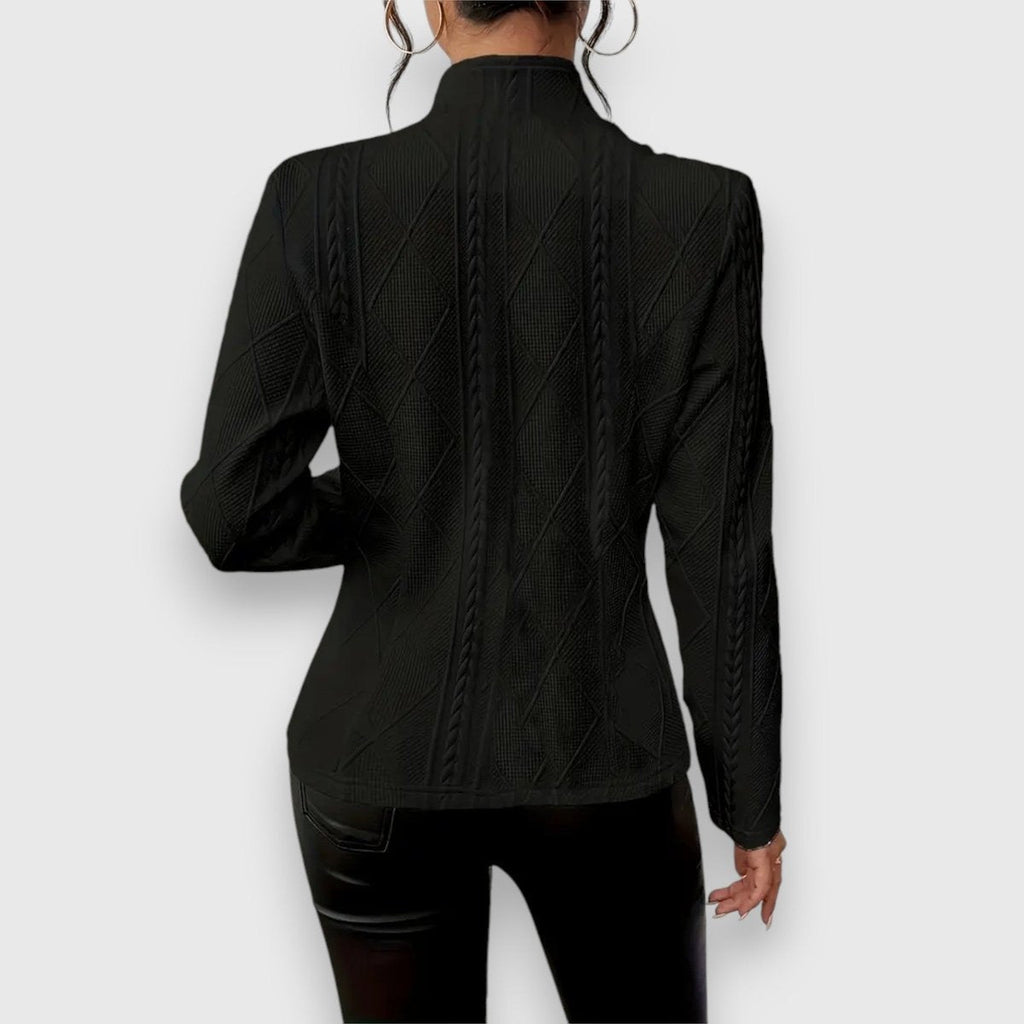 Abigail | Women's Turtleneck Sweater Cable Knit Fitted