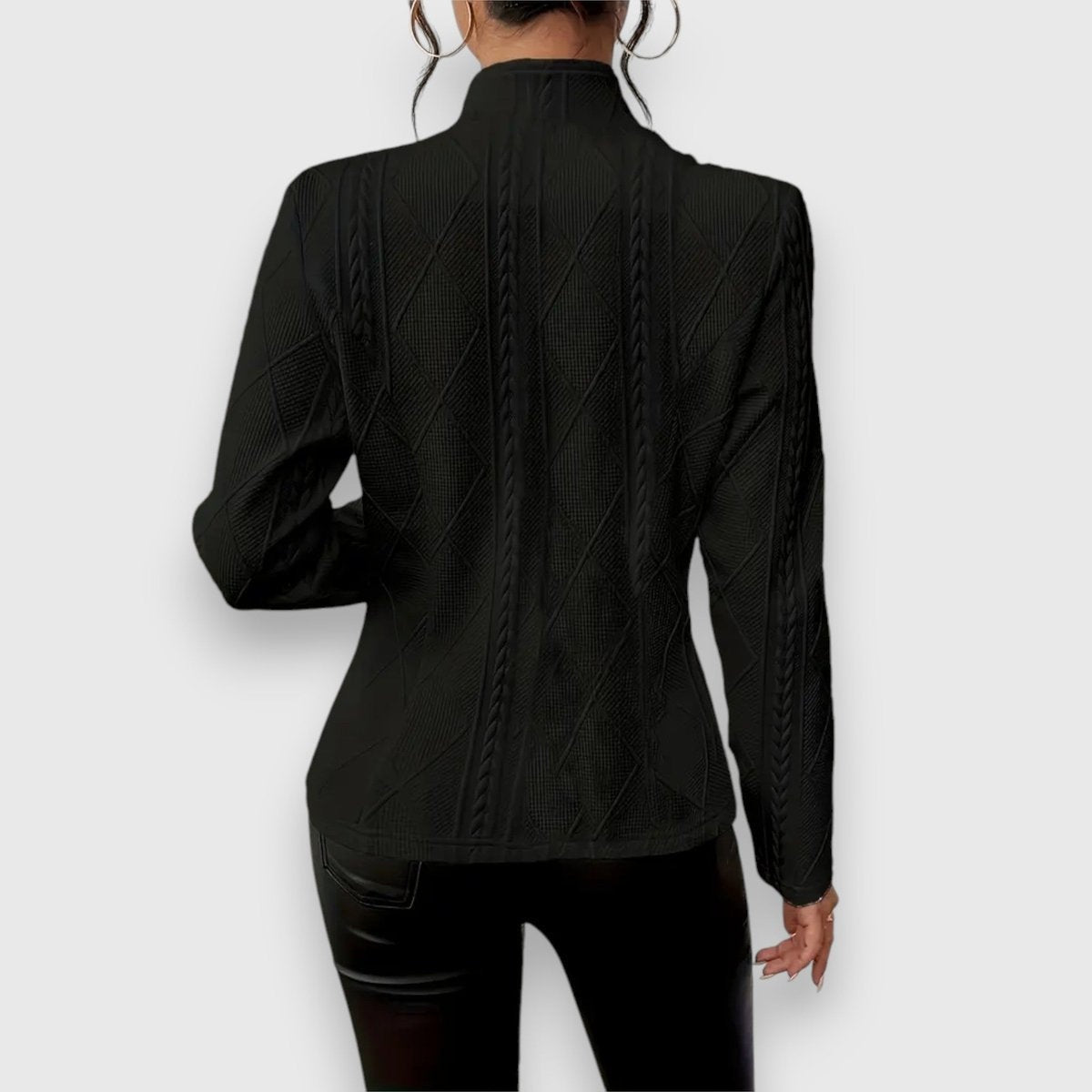 Abigail | Women's Turtleneck Sweater Cable Knit Fitted