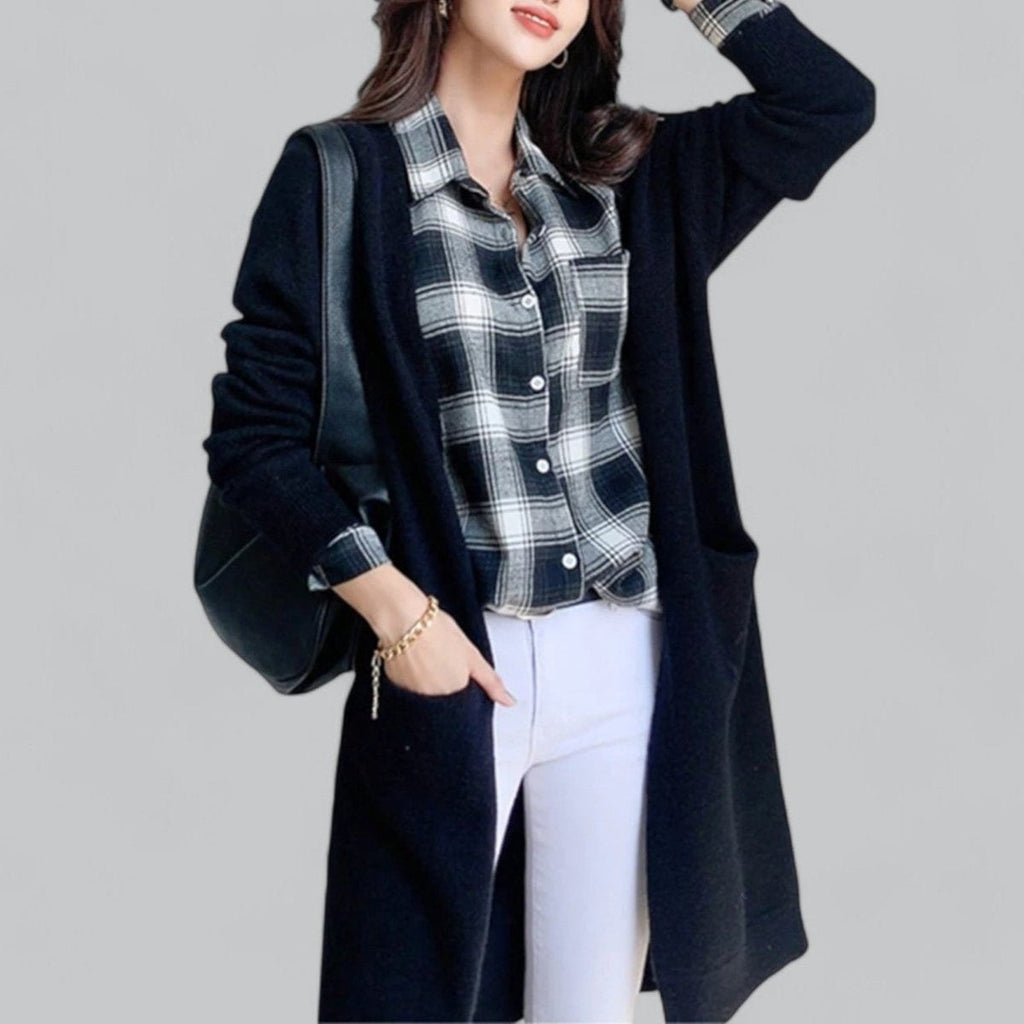Abigail | Women's Long Cashmere Blend Cardigan Sweater Oversized Open Front