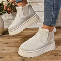 Elise | Women's Suede Platform Winter Chelsea Boots Lined Ankle