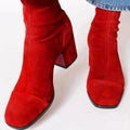 Josie | Women's Leopard Print Suede Ankle Boots Block Heel