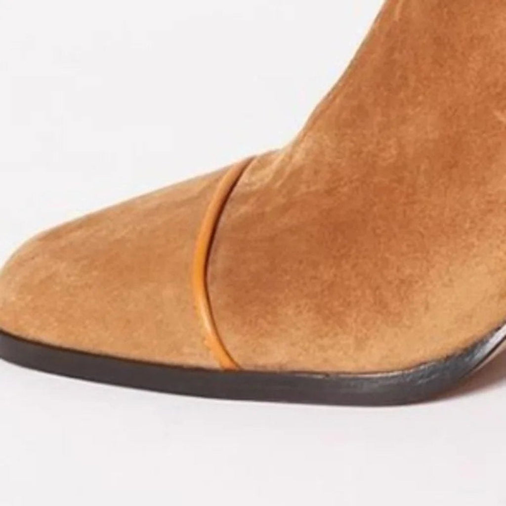 Josie | Women's Leopard Print Suede Ankle Boots Block Heel