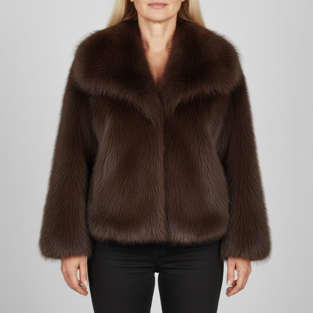 Isla | Women's Fluffy Faux Fur Jacket Wide Collar