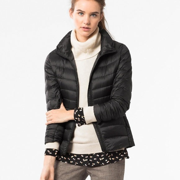 Margaret | Women's Lightweight Puffer Jacket Stand Collar Slim Fit