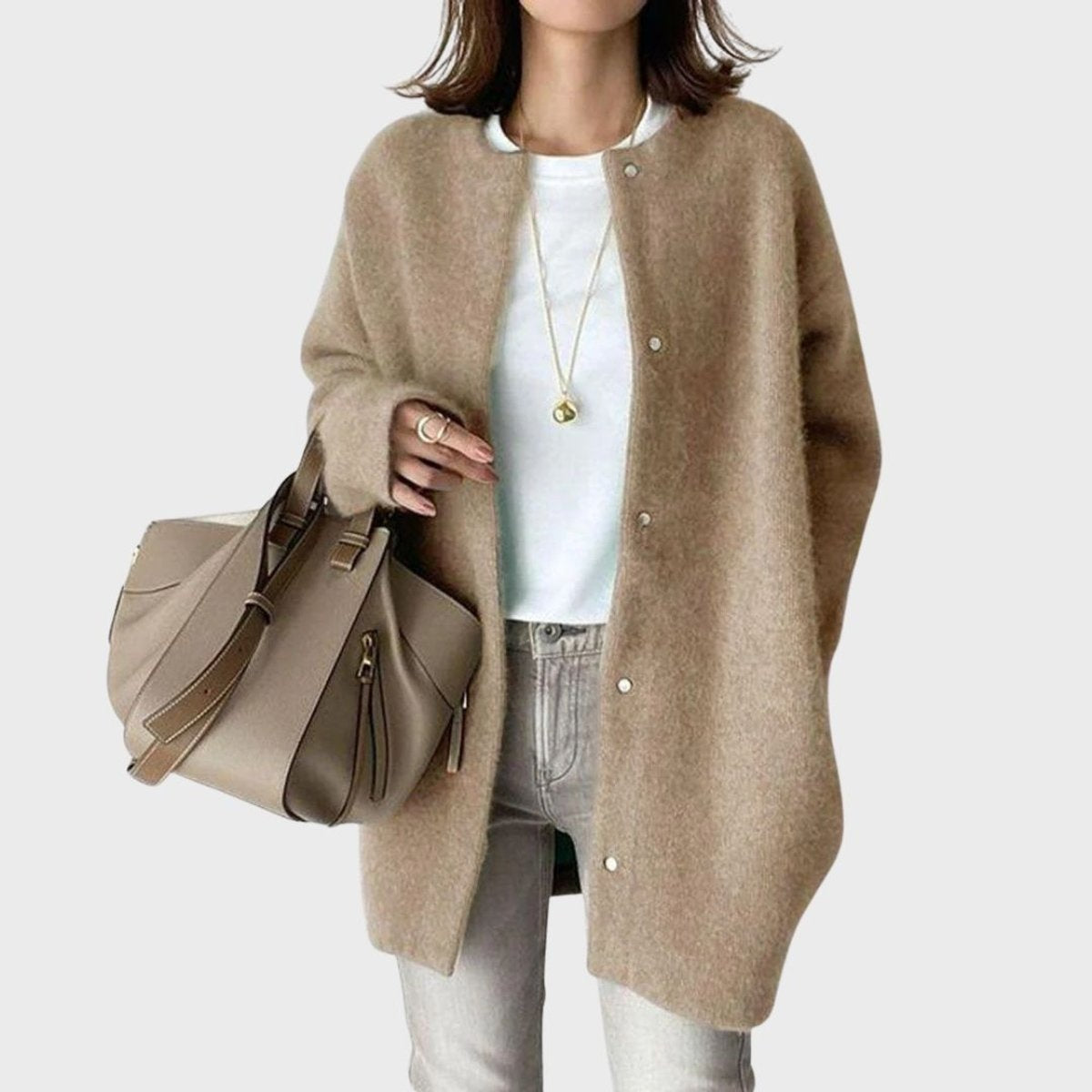 Harper | Women's Oversized Cashmere Cardigan Sweater Snap Button