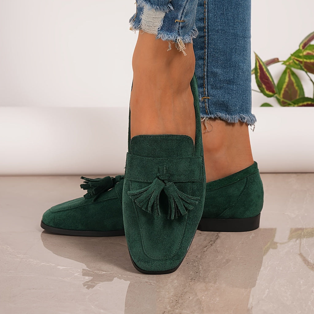 Evelyn | Women's Suede Tassel Loafers Flat