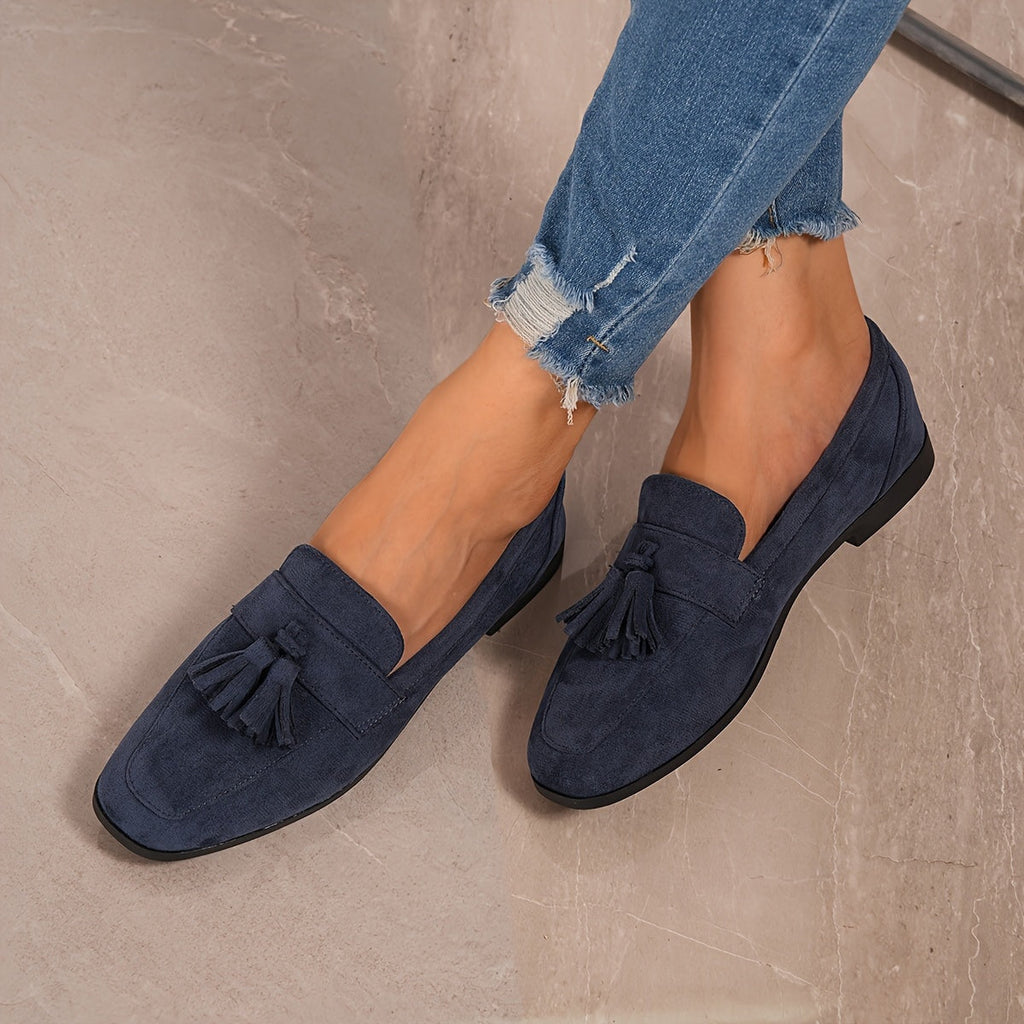 Evelyn | Women's Suede Tassel Loafers Flat