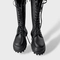Noelle | Women's Tall Combat Boots Lace Up Lug Sole