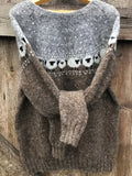 Madison | Women's Jacquard Knit Fair Isle Sweater Oversized Nordic Yoke