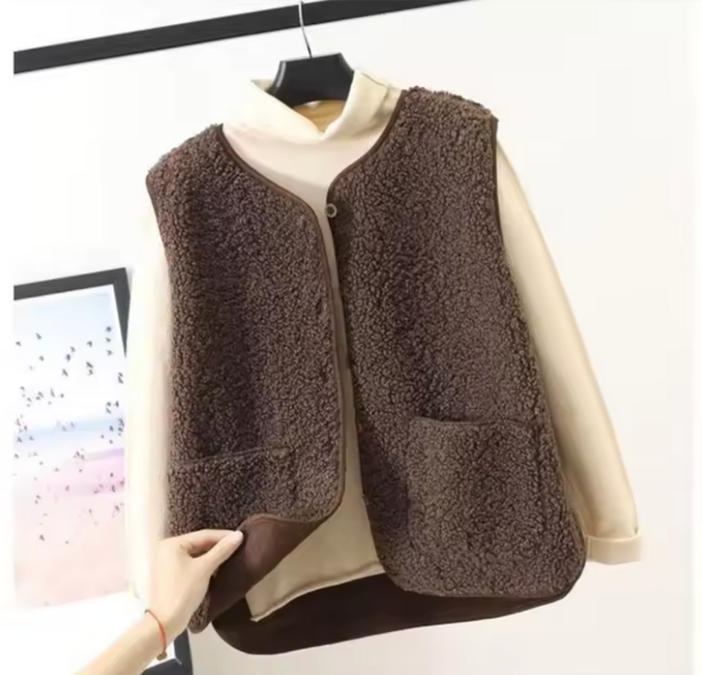 Lillian | Women's Fleece Vest Sherpa Sleeveless Pockets