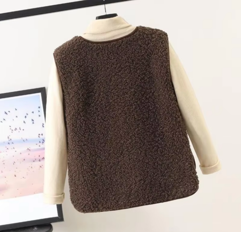 Lillian | Women's Fleece Vest Sherpa Sleeveless Pockets