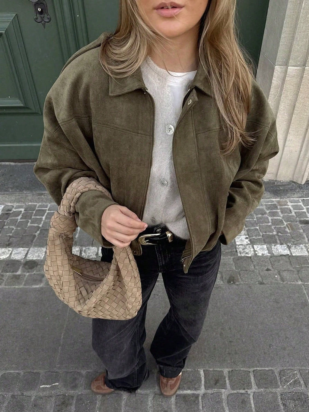Quinn | Women's Oversized Suede Jacket Zip Up