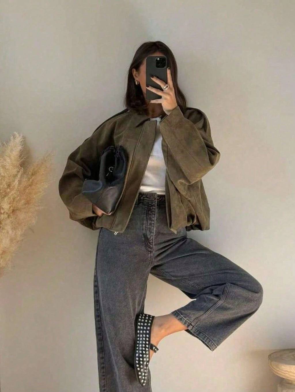 Quinn | Women's Oversized Suede Jacket Zip Up