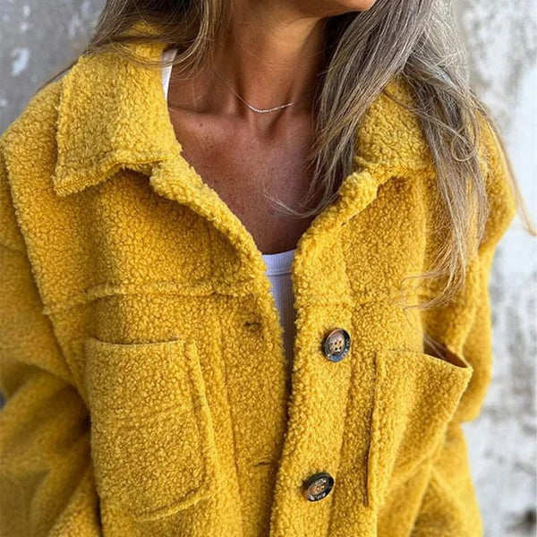 Quinn | Women's Sherpa Jacket Button Up Lapel