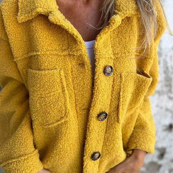 Quinn | Women's Sherpa Jacket Button Up Lapel