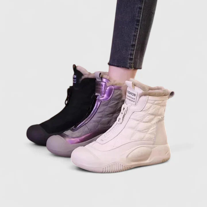 Cassidy | Women's Waterproof Winter Snow Boots Lined Flat Front Zip