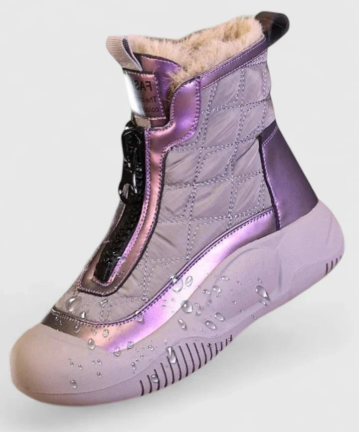 Cassidy | Women's Waterproof Winter Snow Boots Lined Flat Front Zip