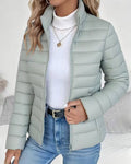 Rebecca | Women's Quilted Puffer Jacket High Collar Zip Up