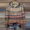 Catherine | Women's Aztec Print Hoodie Knit Pullover