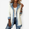 Naomi | Women's Denim Jacket Knit Sleeves Fall