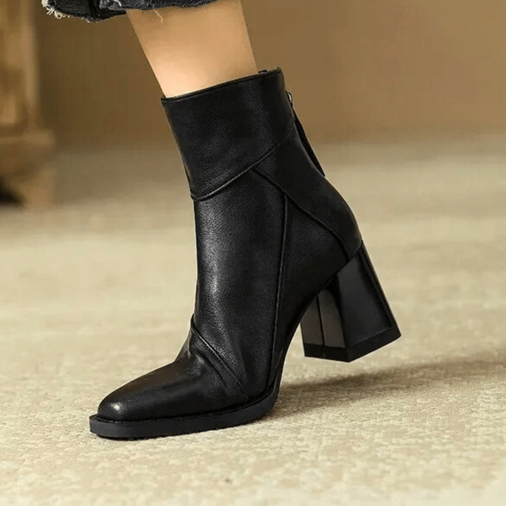 Alyssa | Women's Block Heel Ankle Boots Side Zipper