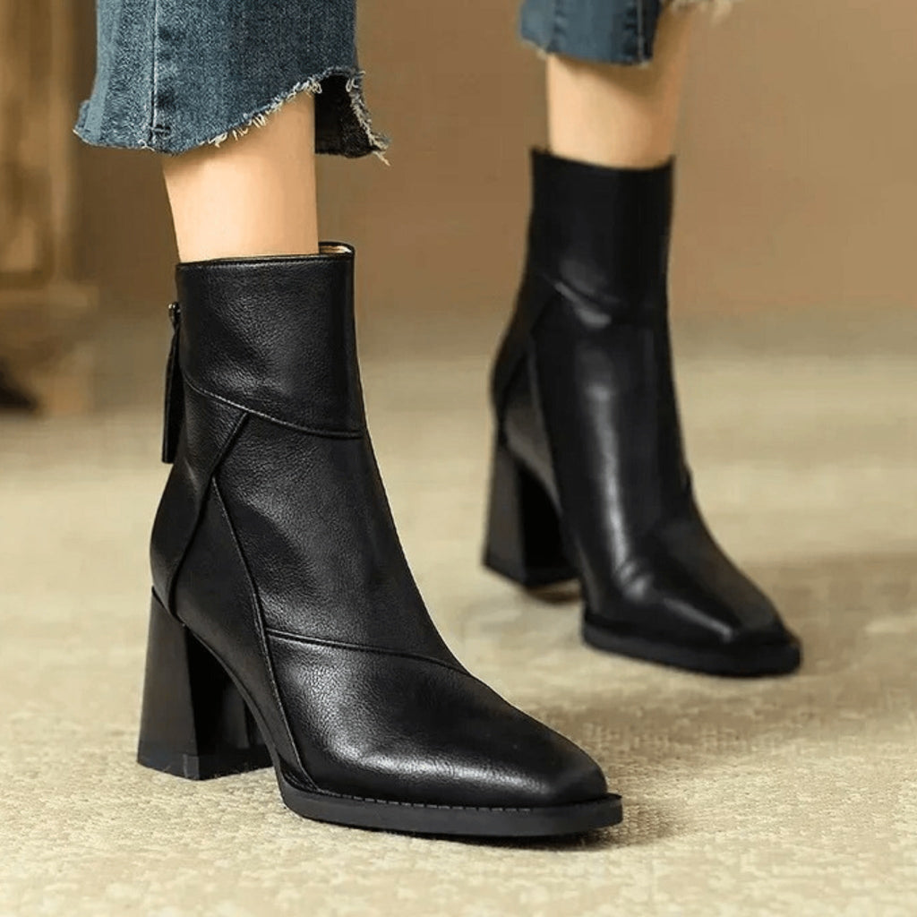 Alyssa | Women's Block Heel Ankle Boots Side Zipper