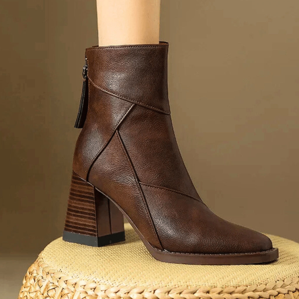 Alyssa | Women's Block Heel Ankle Boots Side Zipper