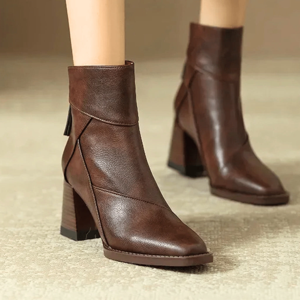 Alyssa | Women's Block Heel Ankle Boots Side Zipper