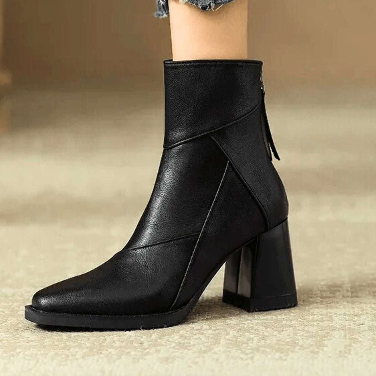 Alyssa | Women's Block Heel Ankle Boots Side Zipper